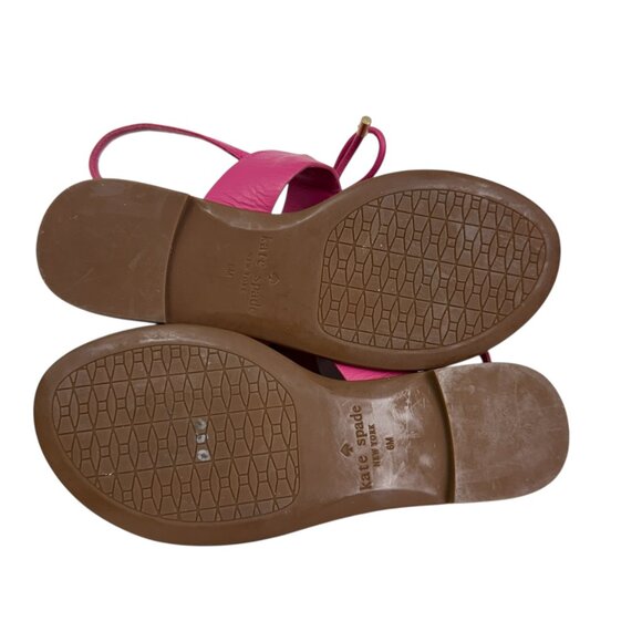 Kate Spade Carolina Leather Thong T Strap Bow Sandals Women's Size 6.0 M - Picture 9 of 10